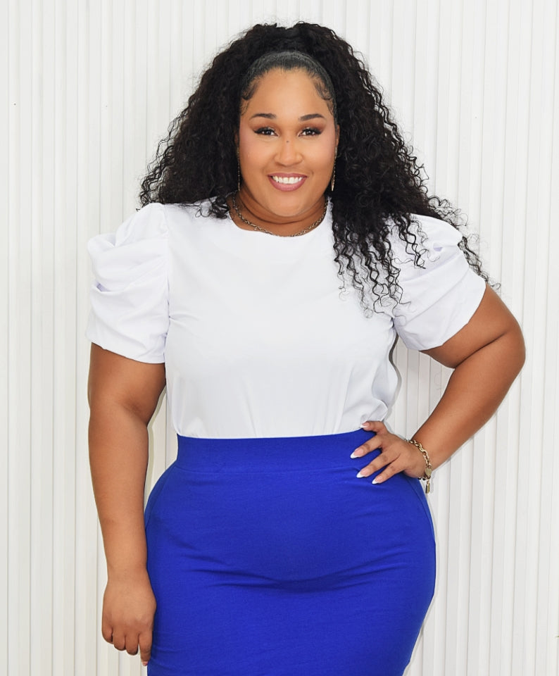 ENDLESS TALKS PUFF SLEEVE TOP PLUS