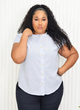 OFFICE CUTIE STRIPE BLOUSE PLUS