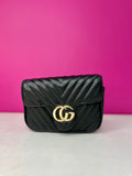 Chevron Quilted Cg Buckle Crossbody Bag