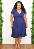 MAXINE WRAP MIDI DRESS PLUS