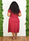 MAXINE WRAP MIDI DRESS PLUS
