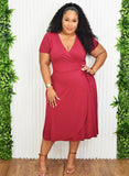 MAXINE WRAP MIDI DRESS PLUS