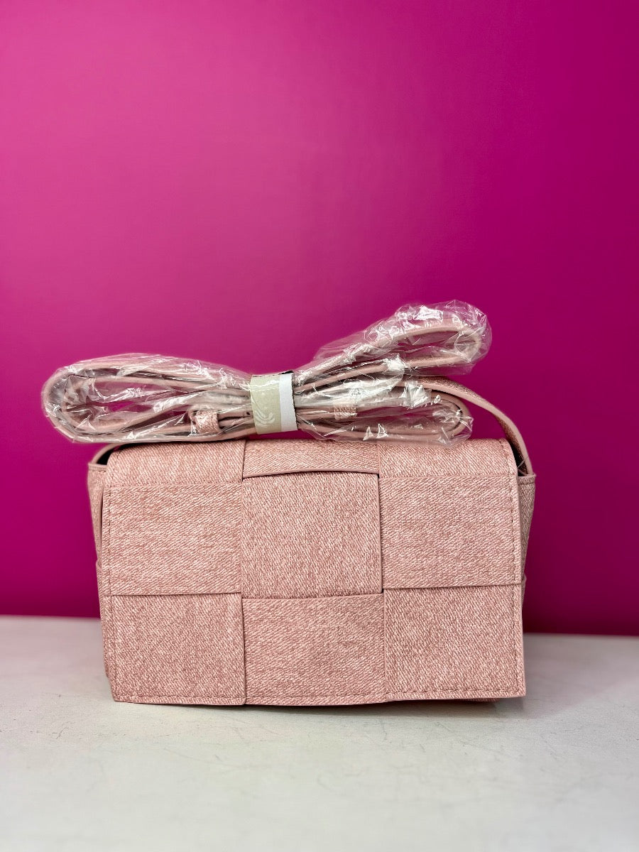 Checkered Pu Leather Crossbody Bag