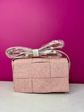 Checkered Pu Leather Crossbody Bag