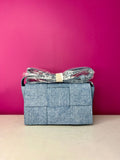 Checkered Pu Leather Crossbody Bag