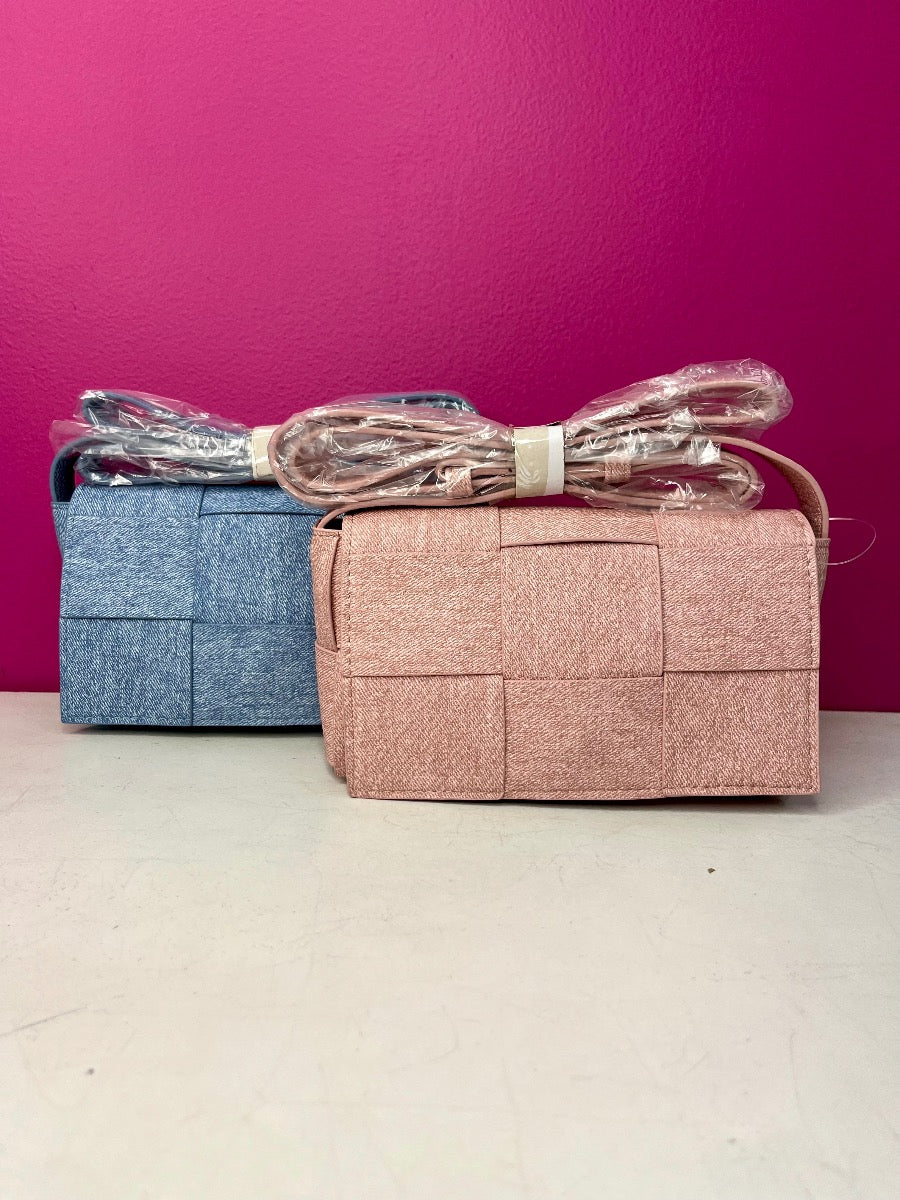 Checkered Pu Leather Crossbody Bag