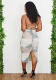 DID YOU MESH ME RUCHED MIDI DRESS