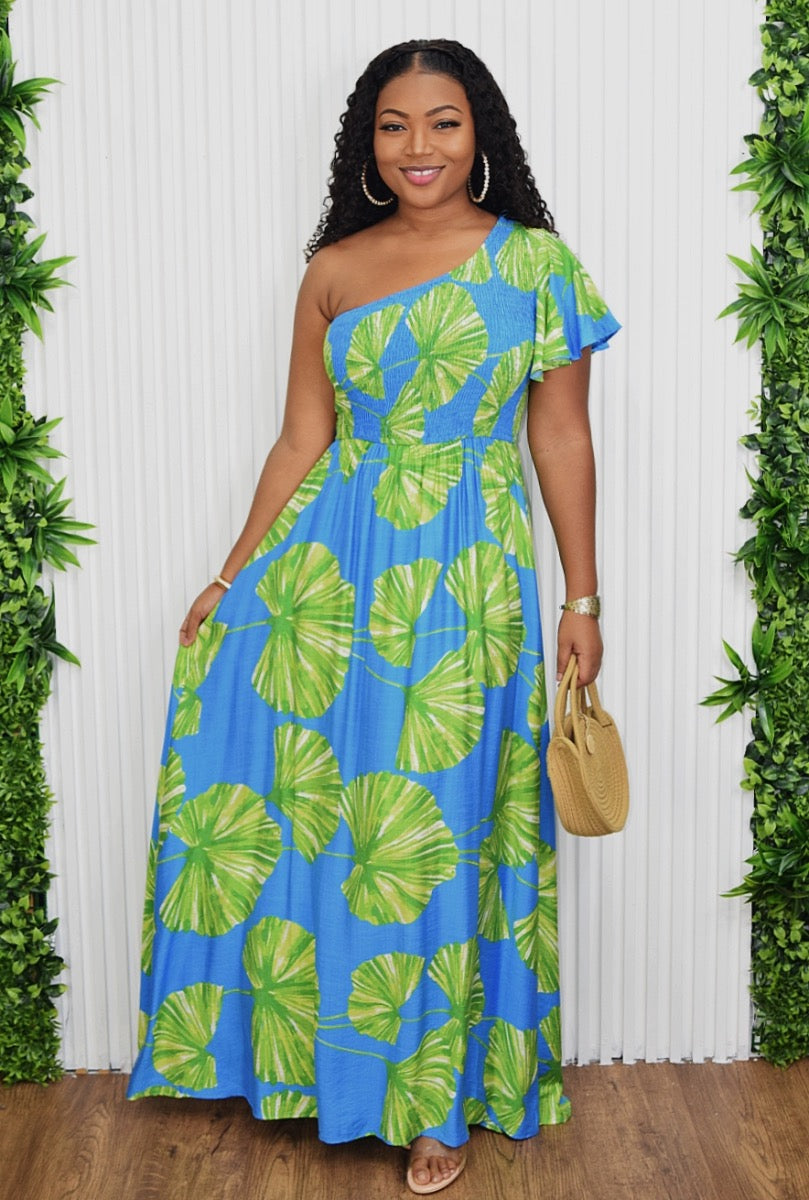OLIVIA ONE SHOULDER MAXI DRESS