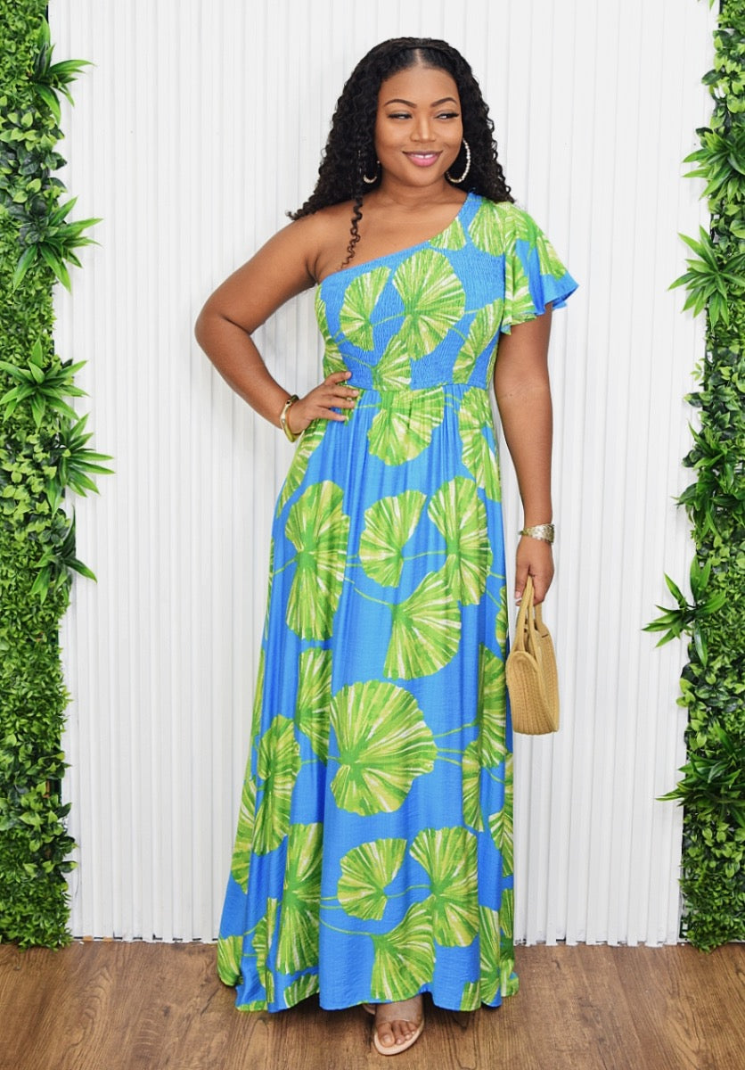 OLIVIA ONE SHOULDER MAXI DRESS
