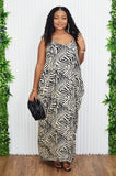 WILD INTENTIONS PRINTED MAXI DRESS