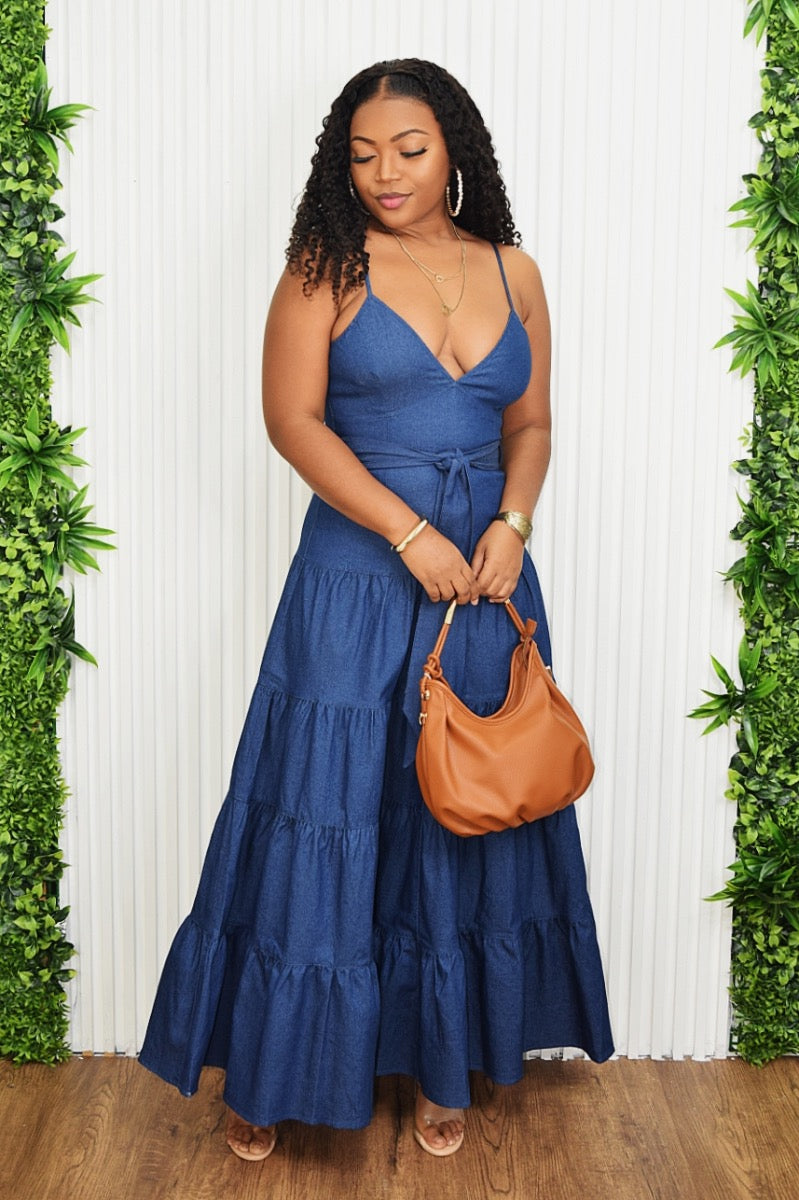 DAYTIME CHIC DENIM MAXI DRESS