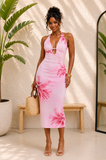 GEORGINA FLORAL MESH MIDI DRESS GRAND BAZAAR