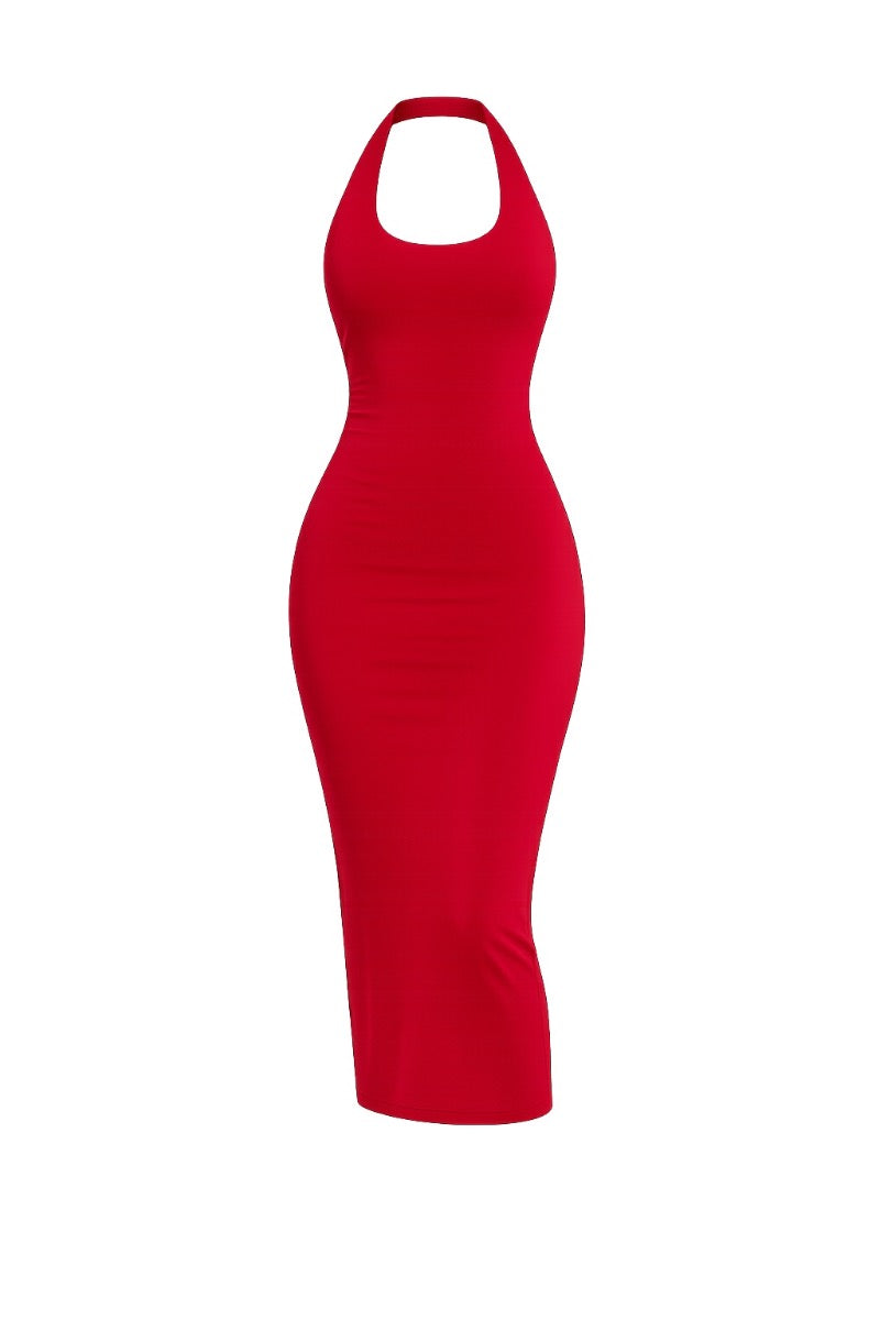 CAMILA HALTER SNATCHED MIDI DRESS