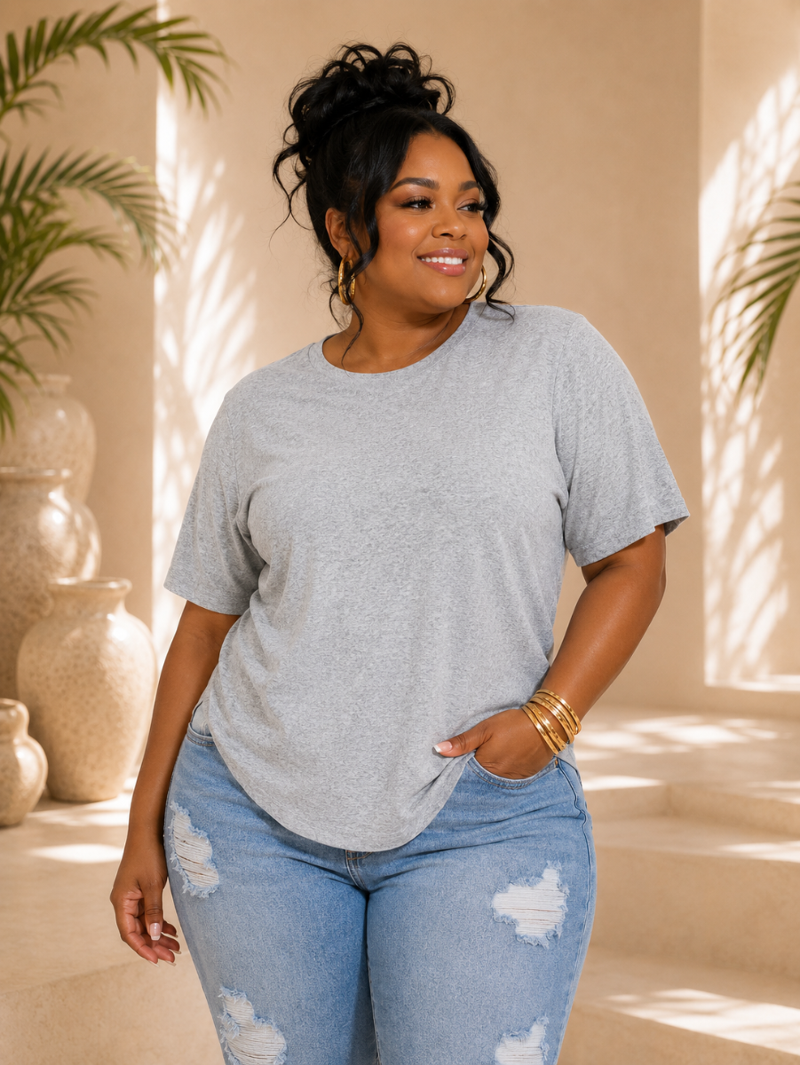 LAID BACK CHILLING BASIC TEE PLUS