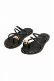 MIDNIGHT CROSS GOLD TIP SANDAL