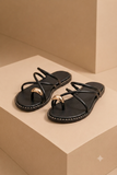 MIDNIGHT CROSS GOLD TIP SANDAL