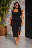 SUNDAY STROLL CASUAL MIDI DRESS PLUS