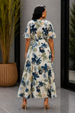 JOANNA FLORAL WRAP MIDI DRESS