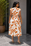 MODERN PETAL PRINT MIDI DRESS