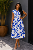 MODERN PETAL PRINT MIDI DRESS