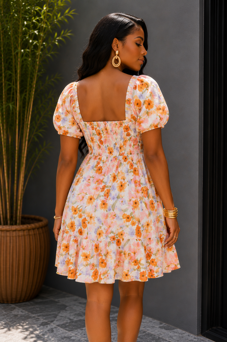 FLORAL AFFAIR PUFF SLEEVE DRESS