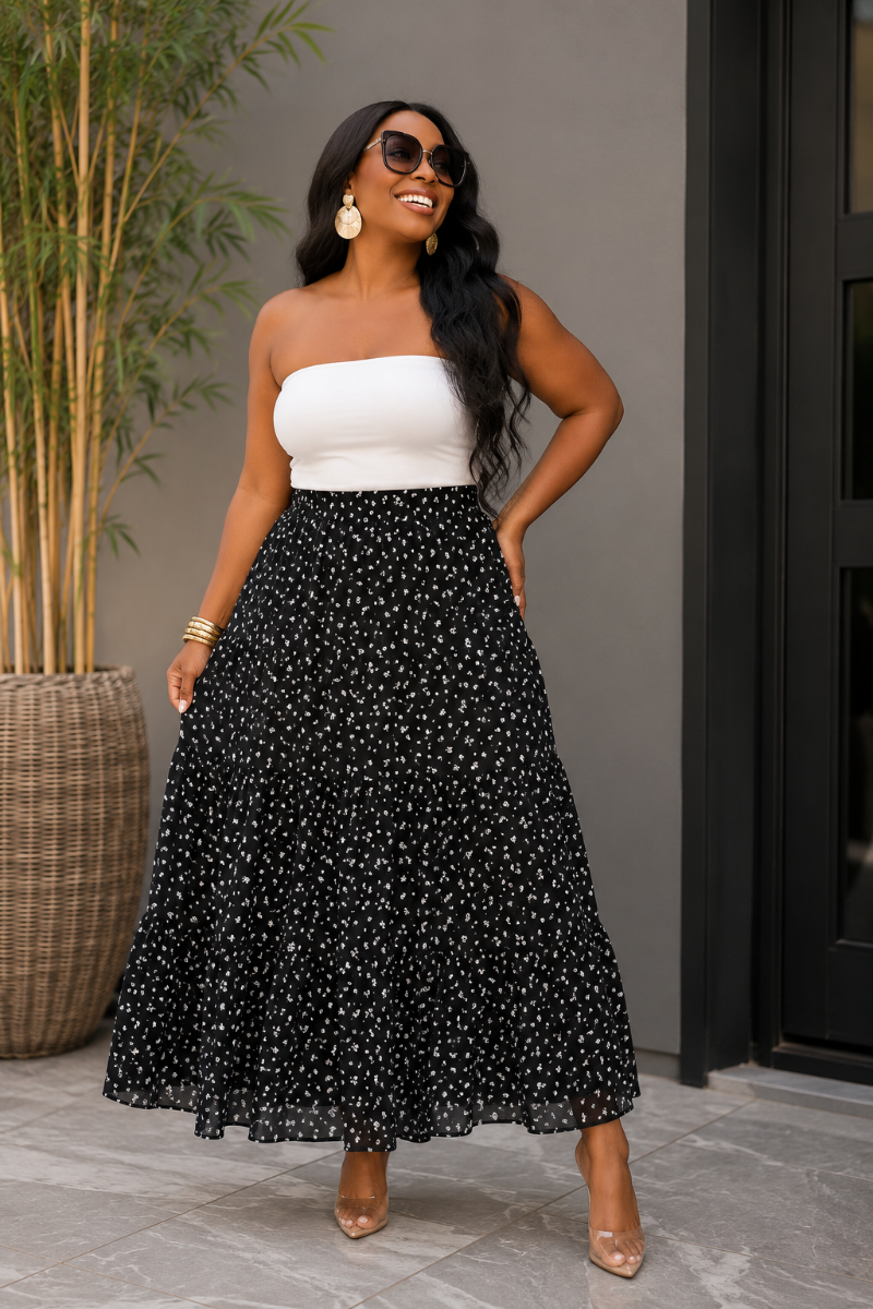 FOREVER BLOOMING MIDI SKIRT