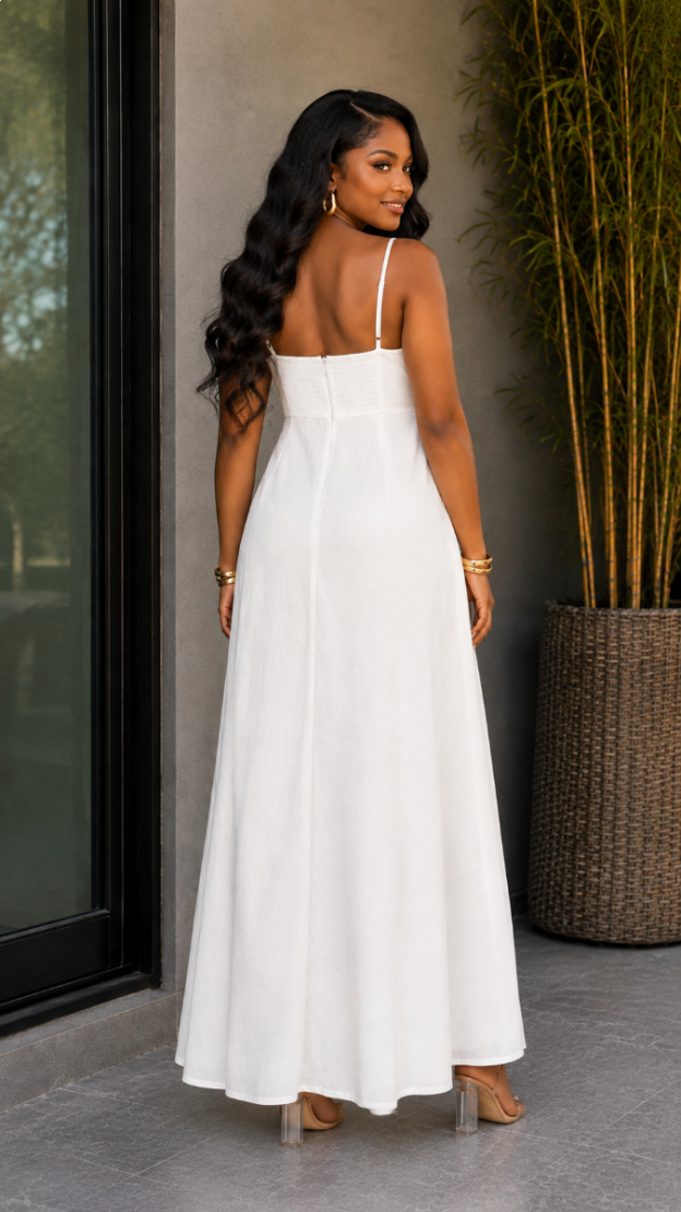 ANGEL CROCHET LINEN MAXI DRESS