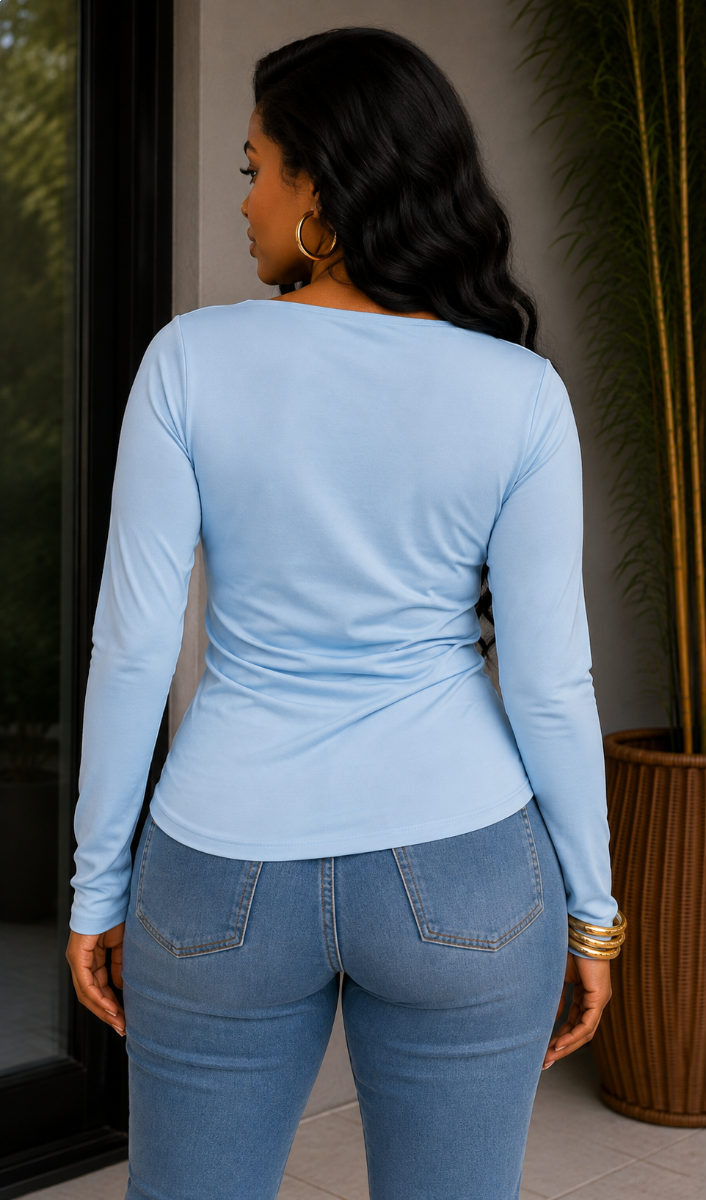 JULIA LONG SLEEVE RUCHED TOP
