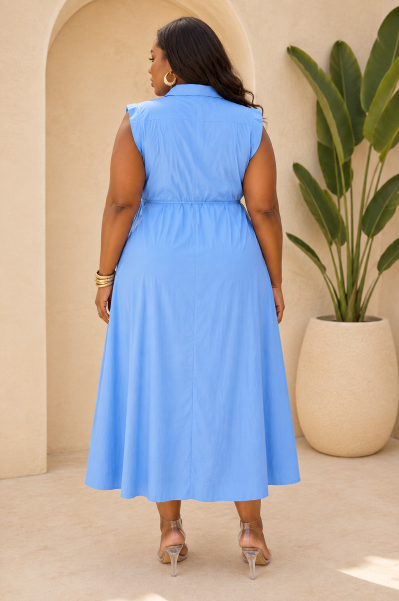 KEEP IT CORDIAL WRAP MIDI DRESS PLUS