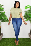 ALL MINE FOLDED DENIM JEANS GRAND BAZAAR