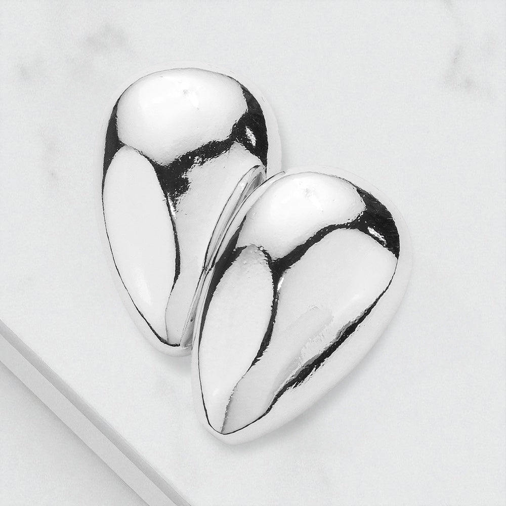 Chunky Upside Teardrop Metal Earrings