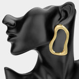 Abstract Open Metal Shape Statement Earrings