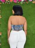 AROUND TOWN DENIM TUBE TOP