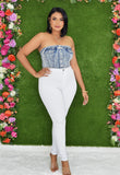 AROUND TOWN DENIM TUBE TOP