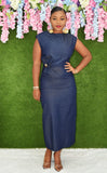 CHIC IN DENIM MIDI DRESS-IN STORE ONLY