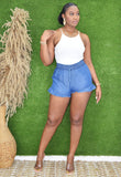 RUFFLE ME UP DENIM SHORTS GRAND BAZAAR