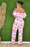 JULIA OFF SHOULDER FLORAL JUMPSUIT