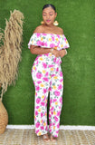 JULIA OFF SHOULDER FLORAL JUMPSUIT