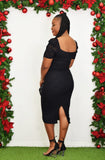 HOLIDAY HEADTURNER LACE MIDI DRESS