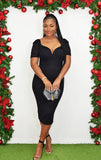 HOLIDAY HEADTURNER LACE MIDI DRESS