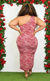 FESTIVE PARADISE ONE SHOULDER MIDI DRESS PLUS