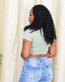 ELYNA RIBBED KNOTTED CROP TOP