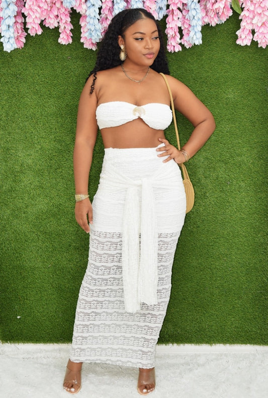 BETTER THAN EXPECTED TEXTURED SKIRT SET