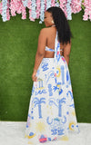 FESTIVAL OF COLOR CUT OUT MAXI DRESS GRAND BAZAAR