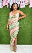 PAINTED PARADISE HALTER MAXI DRESS