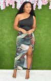 TROPICAL VIBES HIGH SLIT SKIRT