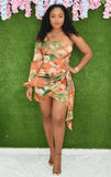 CAN'T REPLACE YOU FLORAL SATIN DRESS