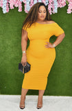 THE PURE FORM RIBBED MIDI DRESS PLUS