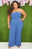 JUST BECAUSE OPEN BACK JUMPSUIT PLUS