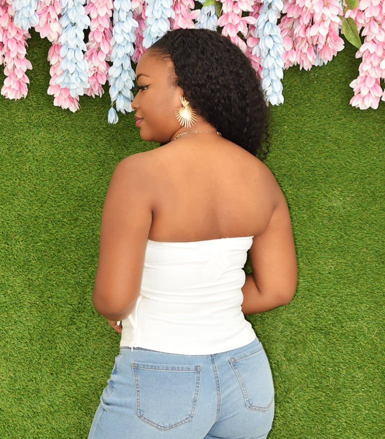 ELEGANT WHITE STATEMENT TUBE TOP GRAND BAZAAR